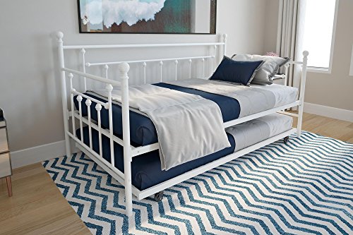 DHP Manila Metal Framed Daybed with Trundle, Twin - White