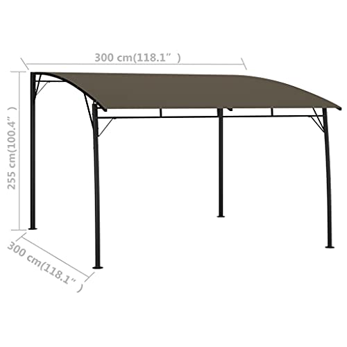 SOONHUA Gazebo Canopies, Gazebos & Pergolas Outdoor Garden Sunshade Awning Sunproof and Waterproof Party Tent Courtyard Shade Sail 9.8'x9.8'x8.4' Taupe