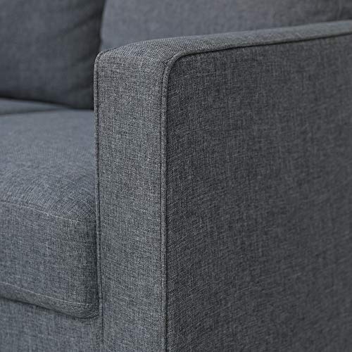 FURINNO Bayonne Modern Upholstered Love Seats, Gunmetal