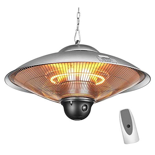 MTTLS 1500W Electric Patio Heater, Outdoor Weatherproof Hanging Heater, Halogen Fire Tube Heating, for Balcony Courtyard Ceiling