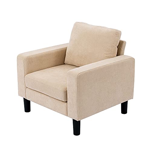 Modern 3 Pieces Couch Sofa Set, 3PCS Sectional Convertible Upholstered Sofa, 3-Seat Sofa + 1 Arm Chair +1 Arm Chair (Beige)