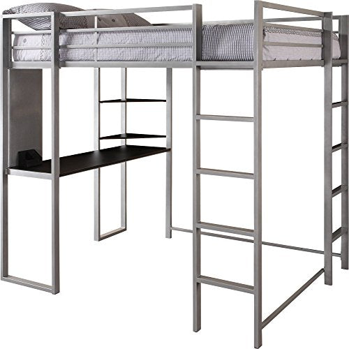 DHP Adobe Loft Bed, Silver, Full