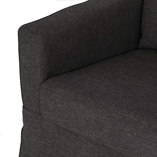 Christopher Knight Home Arrastra Sofas, Dark Taupe Stripe + Walnut