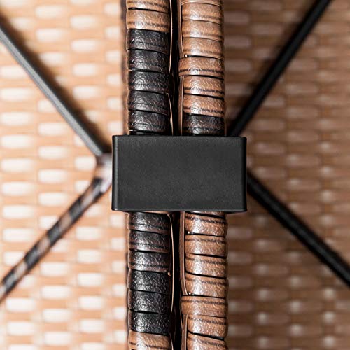 Weaving Rattan Sofa Set with 2pcs Corner Sofas Brown Gradient - for Living Room, Modern Contemporary Home Studio Furniture