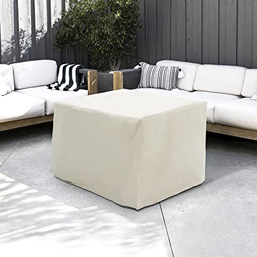 MUPATER Outdoor Propane Gas Fire Pit Table for Outside Patio with Lid, Cover and Lava Rocks, 30'' Square Outdoor Firepit Table with 50000 BTU Stainless Steel Burner and Hose