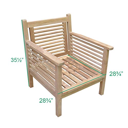 TITAN GREAT OUTDOORS Grade A Teak Vincent Lounge Chairs Indoor Outdoor Solid Wood Set of 2