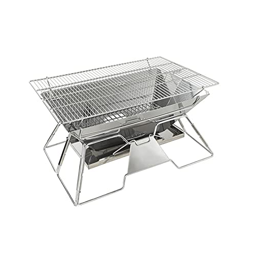 QIAOLI Outdoor Home Barbecue Grill Rack 304 Stainless Steel Portable Oven Folding Grill Stove Charcoal Stove Wood Stove for Picnic (Size : 4926cm)