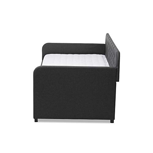 Baxton Studio Daybeds, Twin, Charcoal Grey