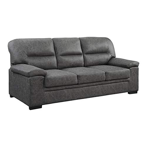 Lexicon Michigan Microfiber Sofa in Dark Gray