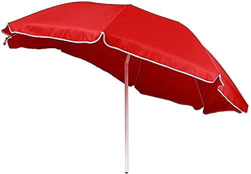 ガードレール Patio Umbrellas Patio Umbrella Outdoor Parasol Shade Umbrella Adjustable Garden Beach Protection Ultraviolet-Proof(Color:Red)