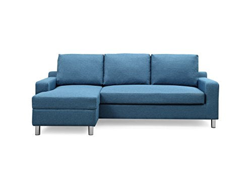 Container Furniture Direct Amelie Linen Upholstered Contemporary Modern Left-Sided Sectional Sofa with Bed, 83.9