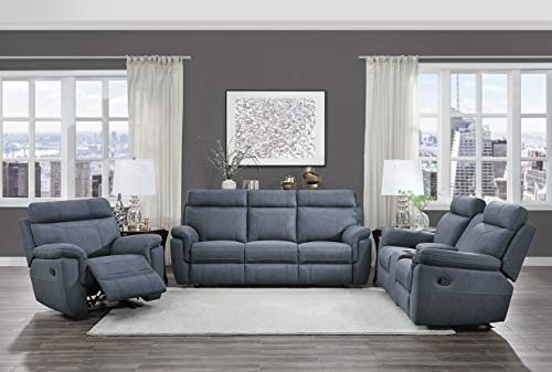 Lexicon Valois Double Glider Reclining Loveseat, Blue