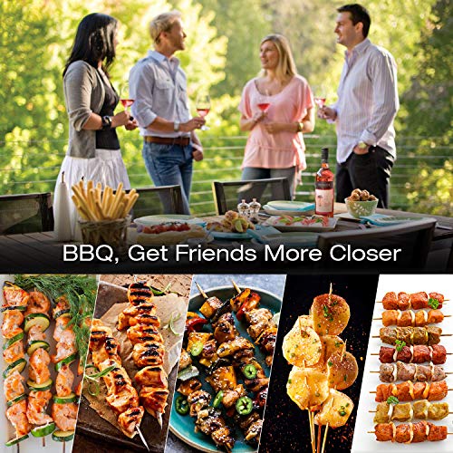 R.W.FLAME 34000 BTU Liquid Propane Grill with 3-Burner,Temperature Display, Bottle Opener, Side Burner, Cart Grills, Stainless Steel Gas BBQ Wagon