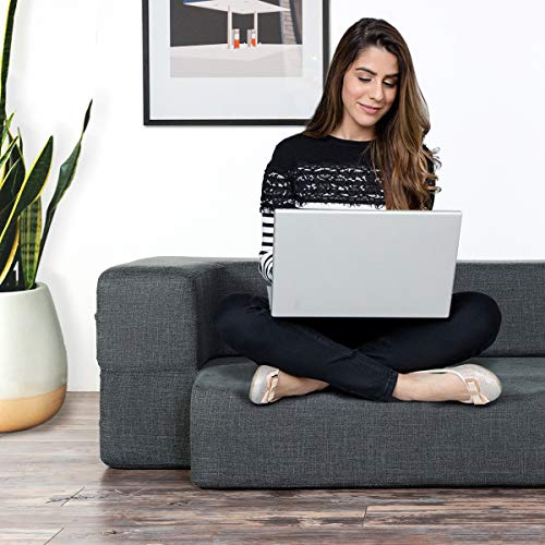 WOTU Folding Bed Couch, Folding Foam Sofa Bed Memory Foam Mattress Convertible Sofa,Floor Couch Sleeper Sofa Foam Twin