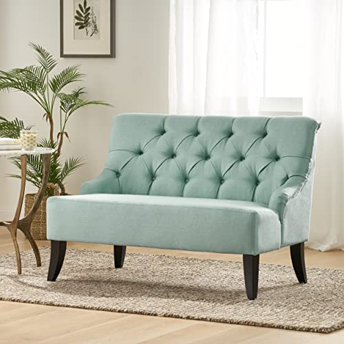 Christopher Knight Home Nicole Fabric Settee, Light Blue