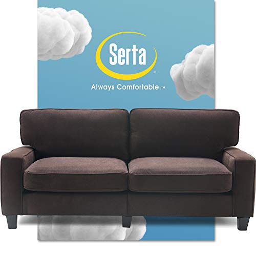 Serta Palisades Upholstered Sofas for Living Room Modern Design Couch, Straight Arms, Soft Fabric Upholstery, Tool-Free Assembly - 73