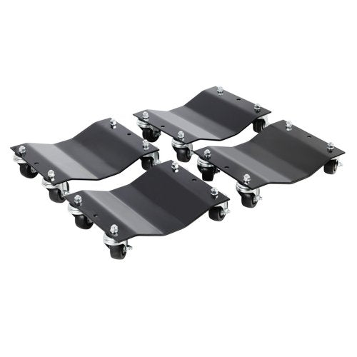 Car Dollies – Under Vehicle Tire Skates with Heavy Duty Roller Wheel Casters – For Moving, Positioning Vehicles or Boats by Pentagon (Set of 4, Black)