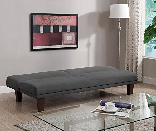 DHP Dillan Convertible Futon with Microfiber Upholstery, Grey