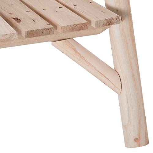 Outsunny Wood Adirondack Patio Chair Bench with Center Coffee Table, Perfect for Lounging and Relaxing Outdoors Natural