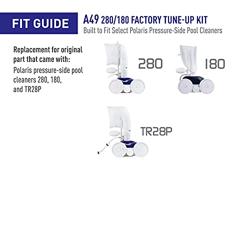 Polaris A49 180/280 Parts Tune Up Kit Compatible with Models 280, TR28P, 180 Pressure-Side Pool Cleaner, White