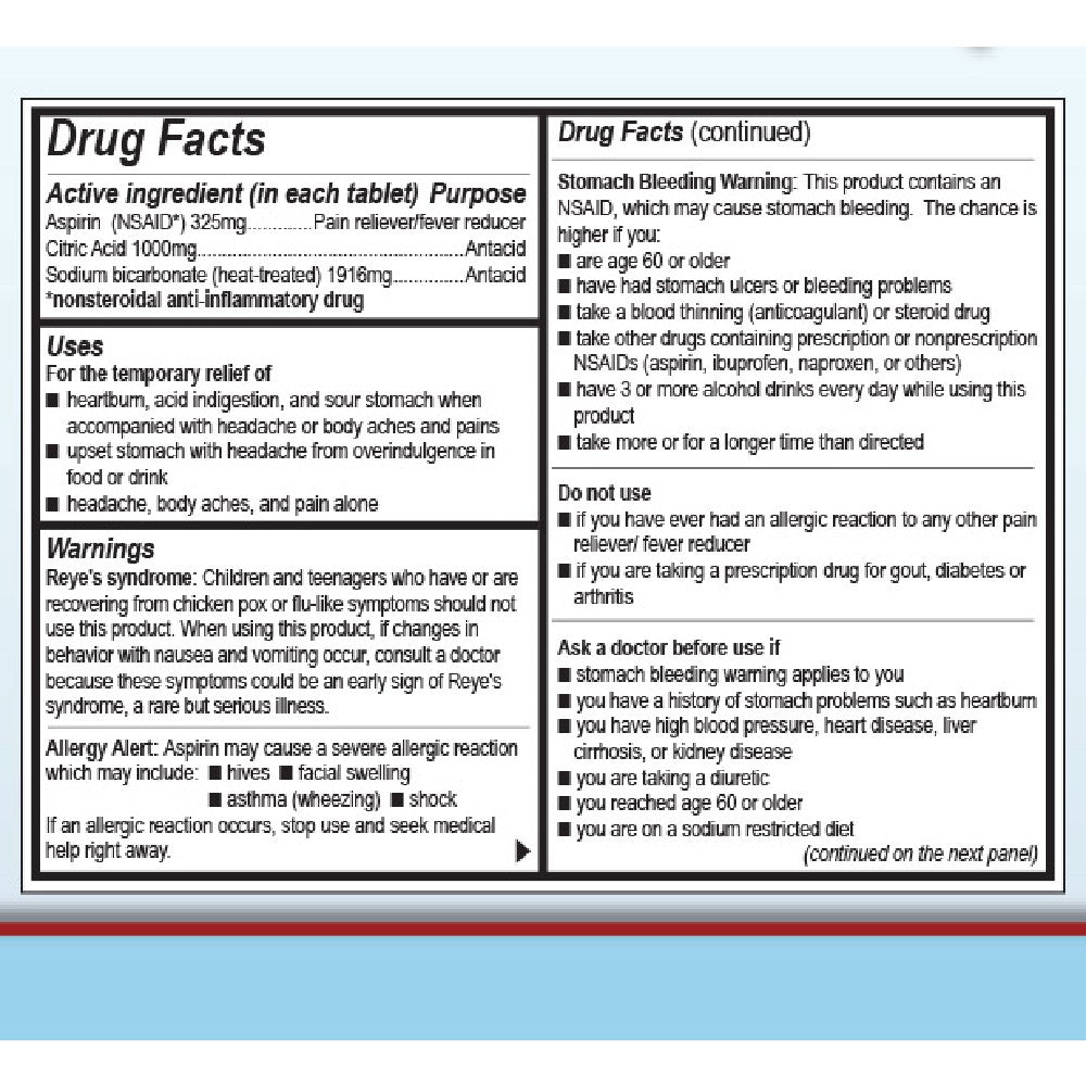 Medique Medi-Seltzer Stomach Relief Effervescent Tablets