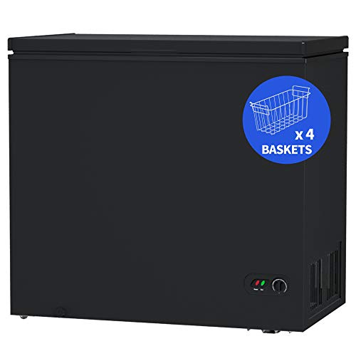 ADT Chest Freezer Free-Standing Freezers 6.8℉ to -4℉ (Black, 7.0 Cubic Feet)