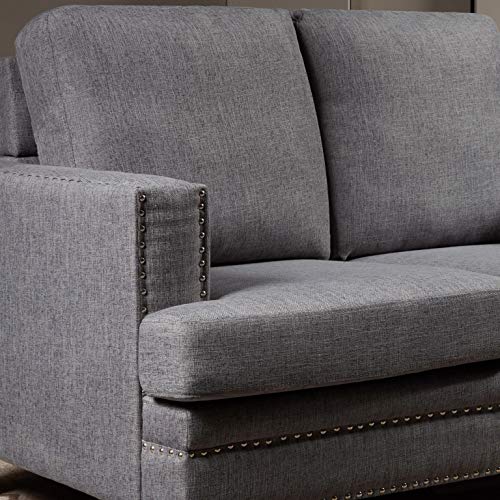 Top Space Loveseat Couch Sofa Set Accent Arm Single Chair Modern Mid Century Grey Sofa Bed 2-Seat Living Room Furniture