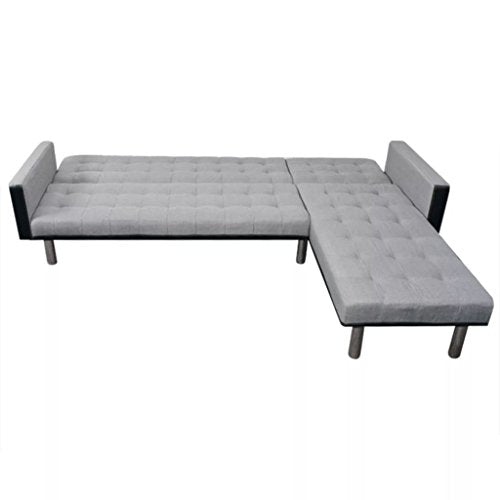 INLIFE L-Shaped Sofa Bed Fabric Black and Gray-39.95KG