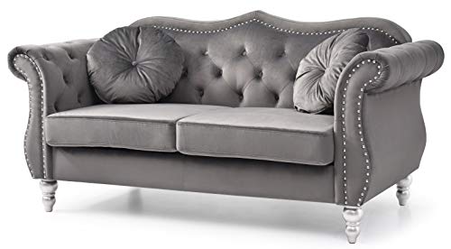 Glory Furniture Hollywood Loveseat Love Seats, Dark Gray