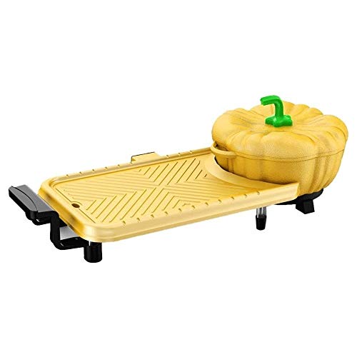 XWX Multifunctional Household Electric Hot Pot Shabu-shabu One-Piece Non-Stick Electric Bakeware Smokeless Teppanyaki (Color : Yellow)