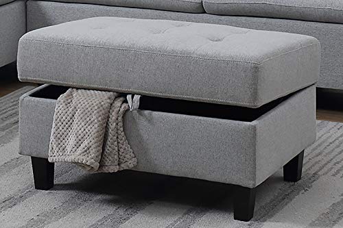 Bobkona Sectional Sofa Set Grey