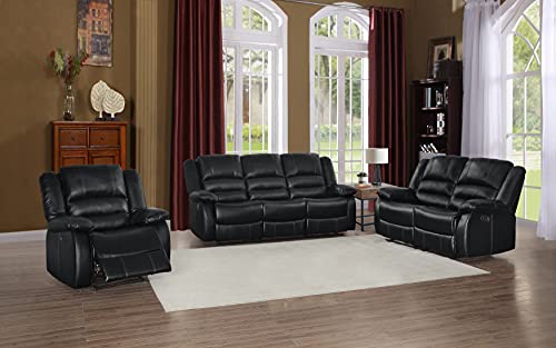 Lexicon Azrael Faux Leather Double Manual Reclining Sofa, 82