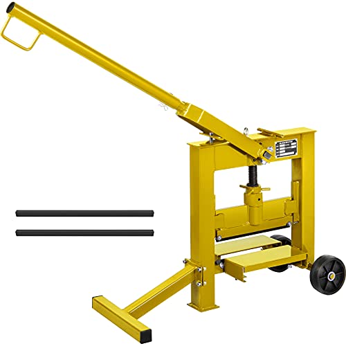 VEVOR Pavers Splitter Tool Cutting Length Max.12.6 inches Manual Pavers Splitter Tool Cutting Height Max. 5.5 inches for Splitting Cutting Paving Blocks with Portable Wheels (Yellow)