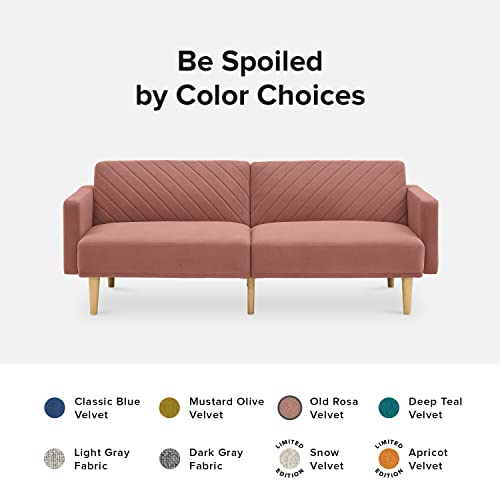 Mopio Chloe Futon Sofa Bed, Convertible Sleeper Sofa with Tapered Legs, 77.5