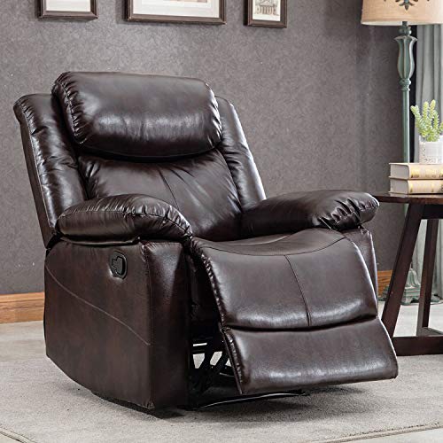 Harper & Bright Designs Recliner Chair Recliner Sofa Manual Reclining Sofa Seat Leather Recliner Sofa Set for Living Room
