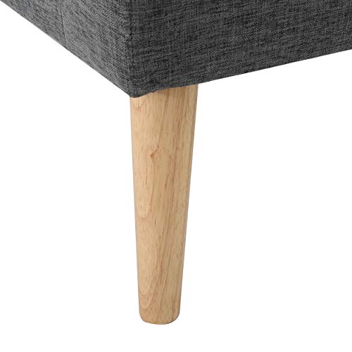 Althea Button Back Mid Century Fabric Modern Loveseat (Grey)