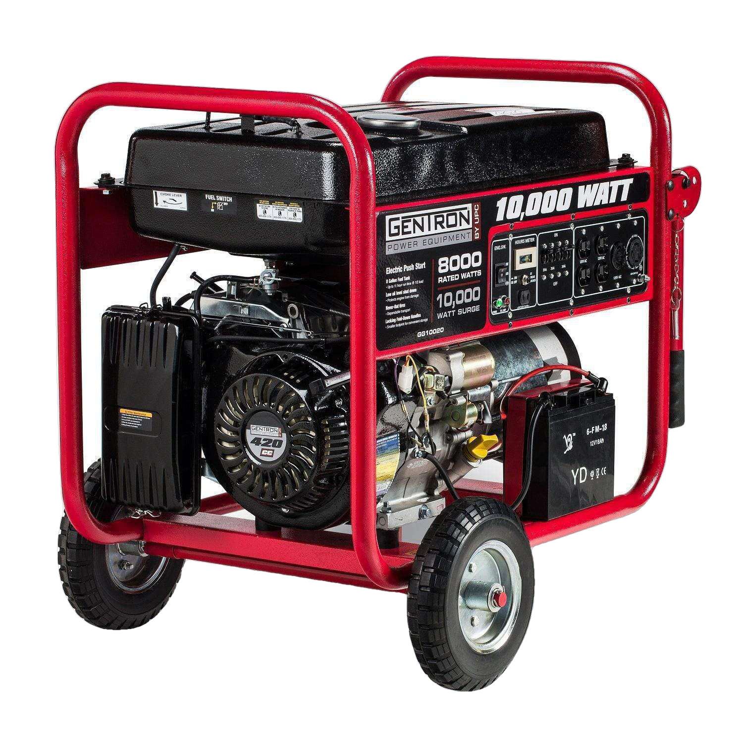 Gentron GG10020C 8000W/1000W Electric Start Portable Gas Generator Carb Compliant New
