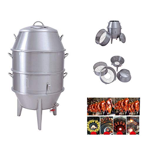 INTSUPERMAI Charcoal Chicken Duck Roaster Grill Oven Cooker with Detachable Shelf and Hooks for BBQ Roast Turkey Kitchen Beijing Roast Duck 23.6IN Dia.