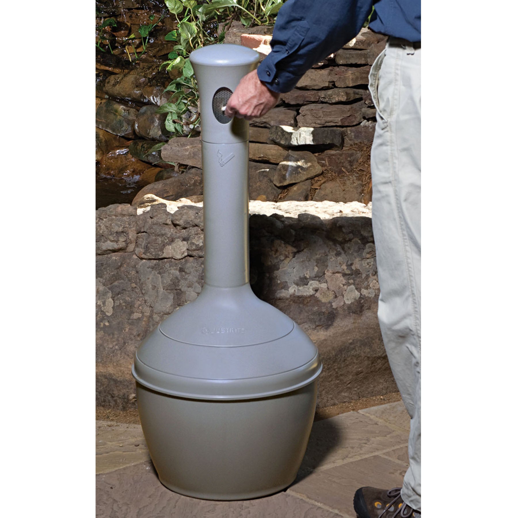 Justrite Elite™ Smoker’s Cease-Fire® Cigarette Butt Receptacle