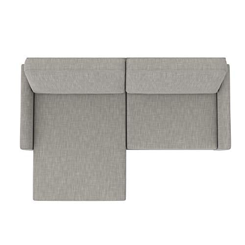 CosmoLiving by Cosmopolitan Francis Upholstered Sofa Sectional, Light Gray