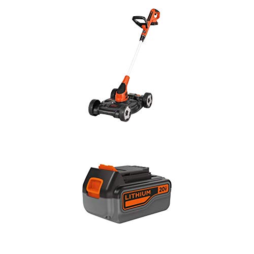 BLACK+DECKER 3-in-1 Lawn Mower with Extra Lithium Battery 3.0 Amp Hour (MTC220 & LB2X3020-OPE)