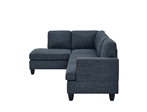 Oadeer Home 95.25'' Modern L-Shaped Sofa and Chaise Sectional, Blue