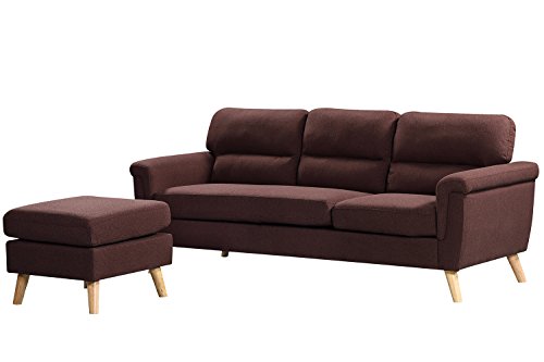 Harper&Bright Designs Modern Linen Fabric Sectional Sofa L Shape Couch with Reversible Chaise Loung, Sectional Sofa Couch for Living Room L-Shape Sofa Couch 4-seat Sofas Sectional for Apartment Home