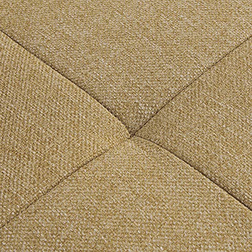 Volans Modern Modular Sectional Sofa Couch with Wood Legs, Convertible Chair 3-in-1 Multi Function Fold Down Sofa Bed with 3 Position Adjustable Backrest, 1 PCS, Yellow