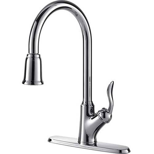 Ultra Faucets 1 Handle Kitchen Faucet W/Pull-Down Spray, UF13300 Chrome, 16-13/16