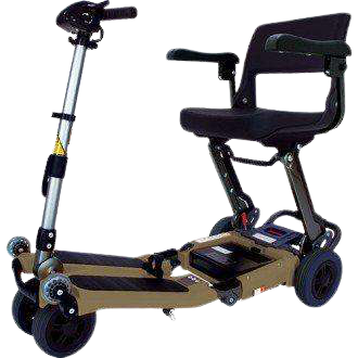 Luggie Standard Folding Travel Scooter Champagne Open Box
