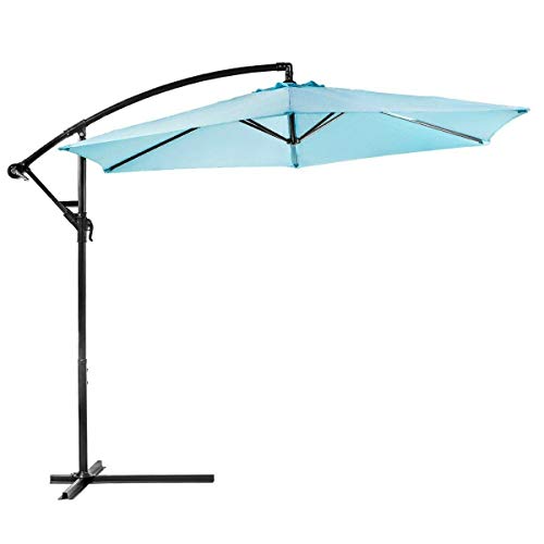 10 ft Hanging Umbrella Patio Sun Shade Offset Outdoor Market with Crank Tilt Patio umbrella Patio umbrellas Umbrella outdoor patio Outdoor umbrella Outdoor umbrella Agua