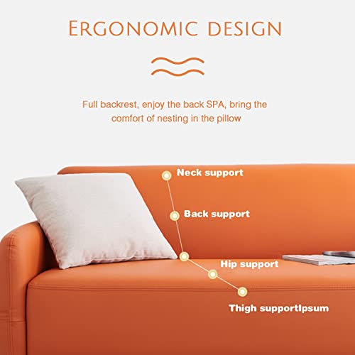 Minimalist Design Small Apartment Light Luxury Sofa Minimalist Modern Sofa for Living Room Studio Furniture Set (Orange, 130 × 70 × 67 cm (50.7 × 27.3 × 26.1 inches))