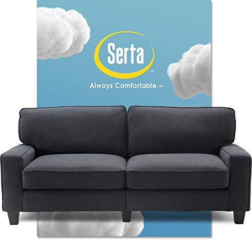Serta Palisades Upholstered Sofas for Living Room Modern Design Couch, Straight Arms, Soft Fabric Upholstery, Tool-Free Assembly - 78