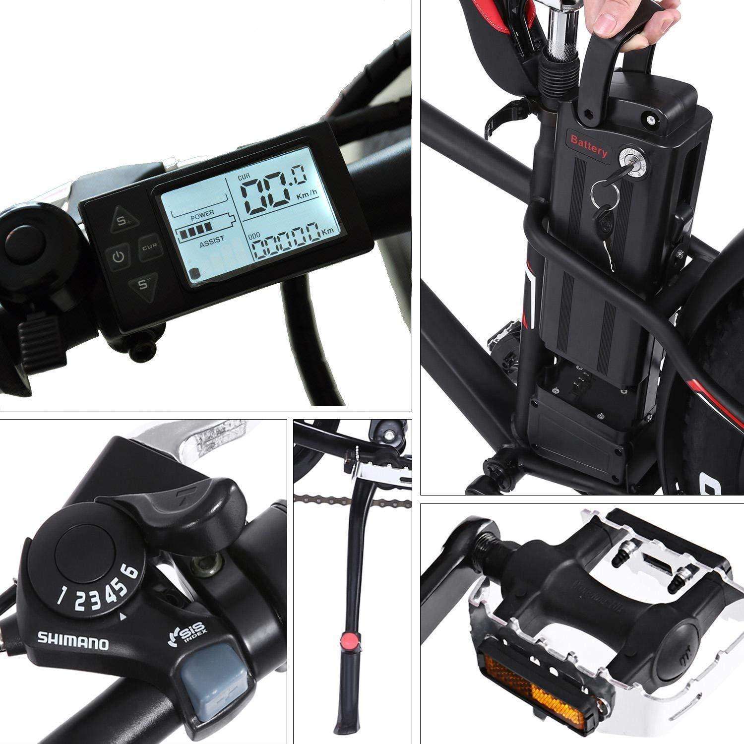 NAKTO 26 inch 300W Cruiser Electric Bicycle 5 Speed E-Bike 36V Lithium Battery New